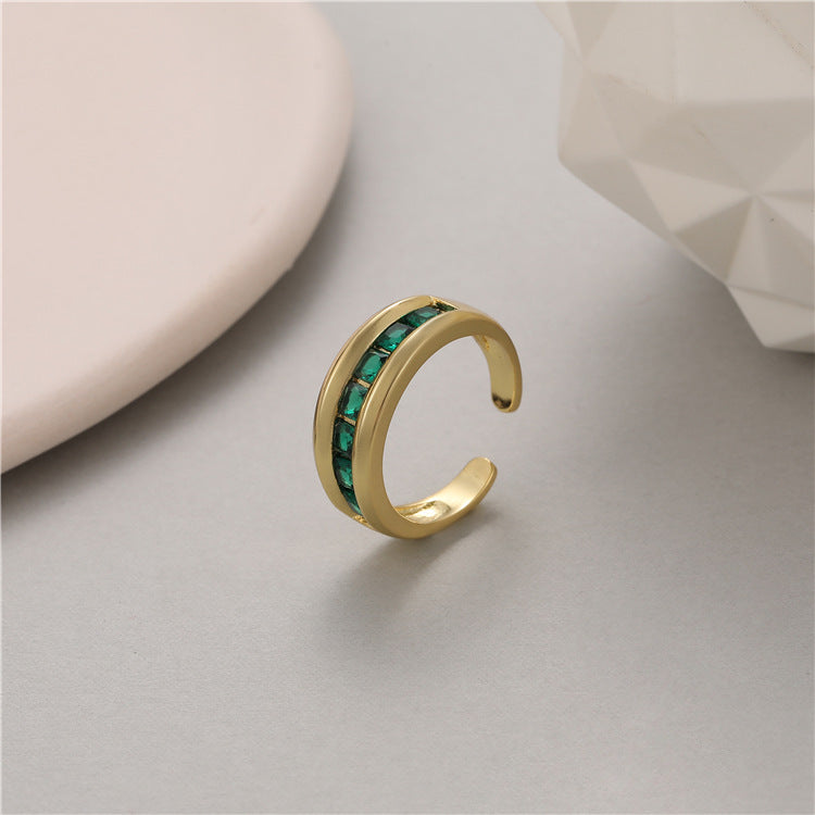 Men's Open Emerald Nugget Rings 14K Gold-plated nugget earrings